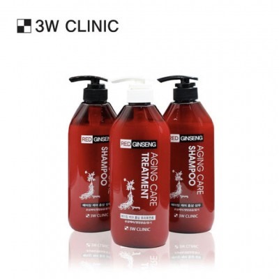 3W Clinic Aging Care Red Ginseng Shampoo - Шампунь для сухих волос с экстрактом женьшеня 500 мл.