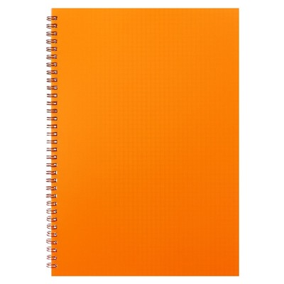 Тетрадь на гребне A4 48 листов в клетку Calligrata Оранжевая, пластиковая обложка, блок офсет