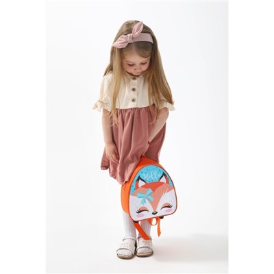 Рюкзак детский для девочки «Лиса», отдел на молнии, 23х9х20см, цвет оранжевый