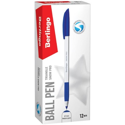 Ручка шариковая Triangle Snow Pro, узел 0.7 мм, чернила синие, грип