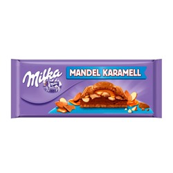 Шоколад Milka Almond Caramel с миндальной карамелью, 300 г