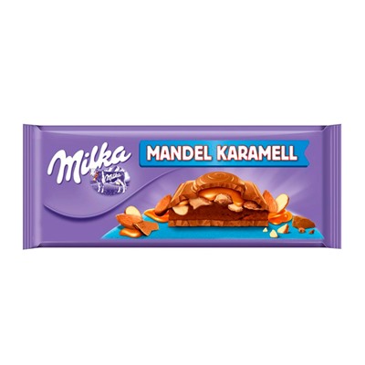 Шоколад Milka Almond Caramel с миндальной карамелью, 300 г