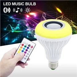 Музыкальная LED лампа мультиколор с Bluetooth c пультом "LED Music Bulb"