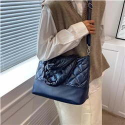 Женская сумка Экокожа+плащевка стеганная синий