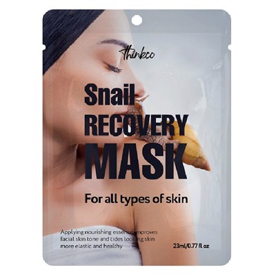THINKCO Маска-салфетка для лица с экстрактом муцина улитки SNAIL RECOVERY MASK