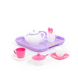 Набор детской посуды Алиса с подносом на 2 персоны (13 элементов) (в сеточке)