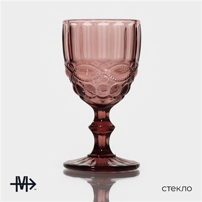 Набор бокалов стеклянных Magistro «Ла-Манш», 250 мл, 9×17 см, 6 шт, цвет розовый