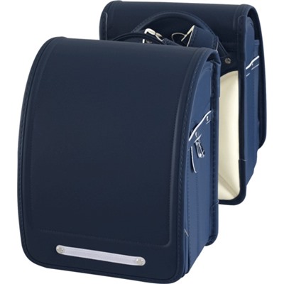 Ранец с клапаном, аналог Randoseru, 35 х 24 х 18, экокожа, тёмно-синий, в подарочной коробке