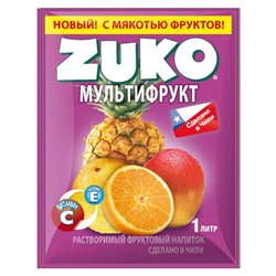 Растворимый напиток Zuko со вкусом мультифрукт, 25 г