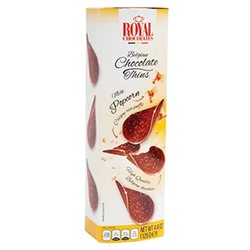 Шоколадные чипсы Belgian Chocolate Thins Milk Popcorn с кусочками попкорна, 80 г