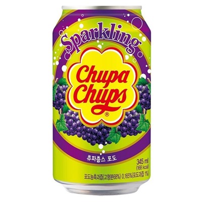 Газированный напиток Chupa Chups Grape со вкусом винограда, 345 мл