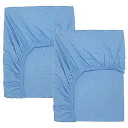 LEN ЛЕН, Простыня натяжн для кроватки, голубой, 60x120 см