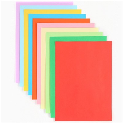 Цветная бумага тонир, А4, 40 листа, 25 цветов (обычная, неон, самоклеящаяся) 80 г/м