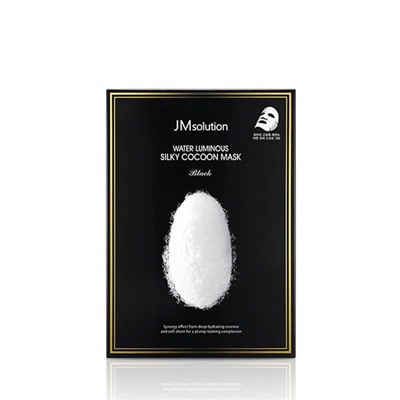 JM SOLUTION WATER LUMINOUS SILKY COCOON MASK BLACK 35ml Маска для упругости кожи с протеинами шелка 35мл