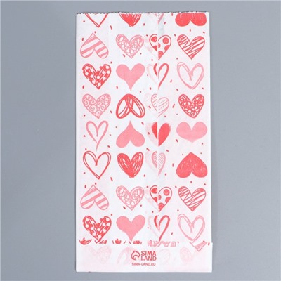 Пакет бумажный фасовочный, крафт «With Love», 17 x 10 x 6.5 см
