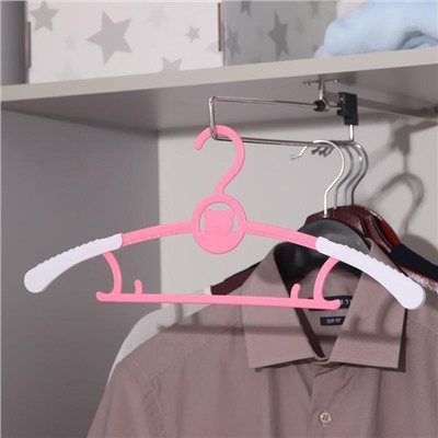 Вешалка-плечики для одежды детская «Мишка», раздвижная, размер 30-34, цвет МИКС