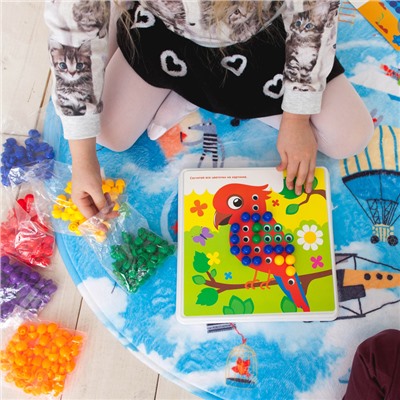 Весёлая мозаика с карточками «Животные», подбери цвет, по методике Монтессори