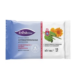 Витэкс Fresh Like Влажные салфетки Антибактериальные для рук и тела Отвар календулы + экстракт подорожника 15шт.