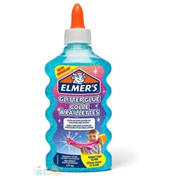 Клей канцелярский с блестками Elmers "Glitter Glue" 177 мл для слаймов голубой 2077252, 2077252