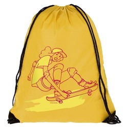 Рюкзак для обуви Skateboard желтый, 34х45 см