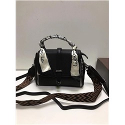 Женская сумка-мини Экокожа+Текстиль iширокий ремень черный