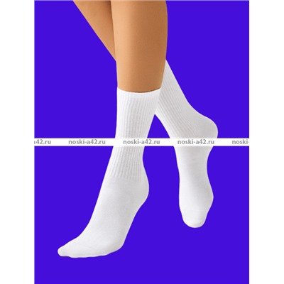 3 ПАРЫ - Байвей высокие белые носки с высокой резинкой арт. 1209