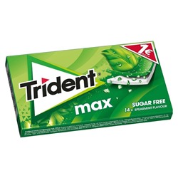 Жевательная резинка Trident Max Spearmint Flavour со вкусом зелёной мяты (без сахара), 27 г