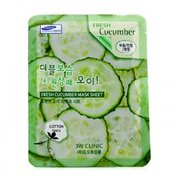 [3W CLINIC] Тканевая маска для лица ОГУРЕЦ Fresh Cucumber Mask Sheet, 1 шт