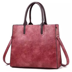 Женская вместительная сумка Экокожа красная