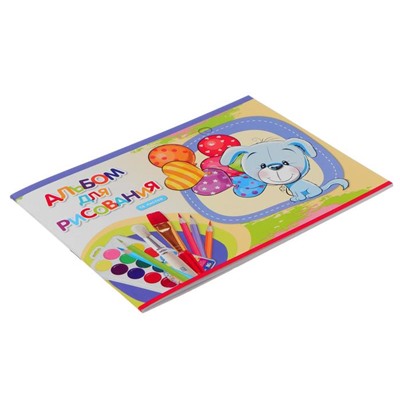 Альбом для рисования А5, 16 листов на скрепке «Игрушки с шарами», обложка мелованный картон, блок 100 г/м2, МИКС