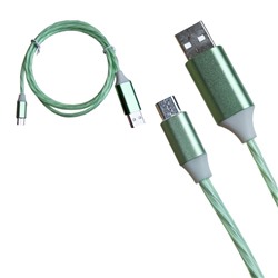 Кабель USB светящийся Z1 Micro 1000mm (Зеленый)