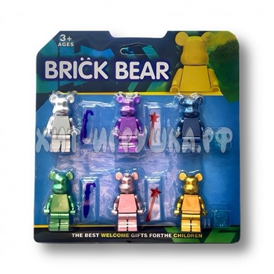 Фигурки BearBrick 6 шт (совместимы с конструктором) на блистере 22647, 22647