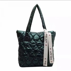 Женская сумка Экокожа+плащевка универсальная стеганная зеленый