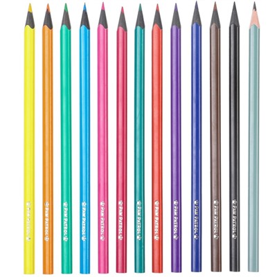 Цветные карандаши, 12 цветов, трехгранные, Щенячий патруль