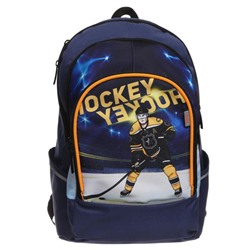 Рюкзак школьный, Luris «Калипсо», 42 х 28 х 20 см, эргономичная спинка, «Хоккей»