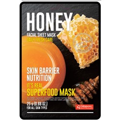 [DERMAL] Маска для лица тканевая МЕД It's Real Superfood Mask HONEY, 25 мл