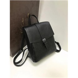 Женский рюкзак-планшет из Экокожи с ремнем стеганный черный
