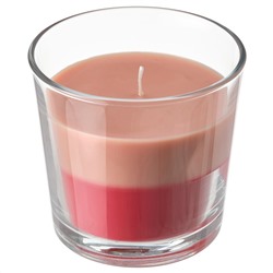 FORTGÅ ФОРТГО, Ароматическая свеча в стакане, Свежая клубника/красно-розовый, 9 см