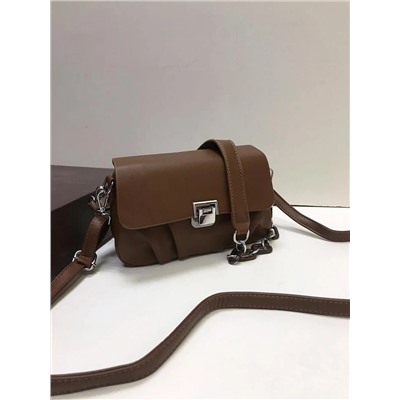 Женская сумка-клатч Экокожа c пряжкой коричневый