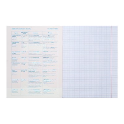 Тетрадь предметная "Тетрадочка", 48 листов в клетку "Английский язык", обложка мелованный картон, выборочный лак, со справочным материалом