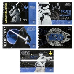 Альбом для рисования А4, 40 листов на гребне «Звёздные войны», обложка мелованный картон, МИКС