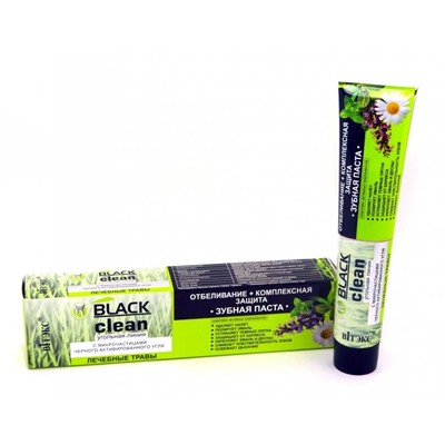 Витэкс Зубные пасты Black Clean Зубная паста Отбеливание + Комплексная защита с микрочастицами черного активированного угля и лечебными травами 85 г