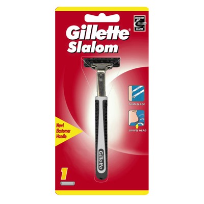 Станок для бритья Джиллетт(ʤɪˈlet) Slalom (Vector) Push Clean (+ 1 кассета), (без подставки) (Оригинал)