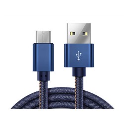 Кабель USB Джинсовый Type-C 1000mm (Синий)