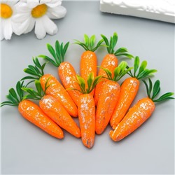 Декор пасхальный "Морковки с серебристыми блёстками" набор 10 шт 4 см