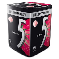 Жевательная резинка Wrigley's 5 Erdbeere со вкусом клубники (35 кубиков), 85 г