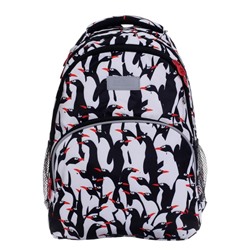 Рюкзак школьный, Grizzly RG-160, 40x27x20 см, эргономичная спинка, отделение для ноутбука, «Пингвин»