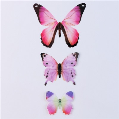 Набор для украшения «Бабочки», 12 шт., цвет розовый