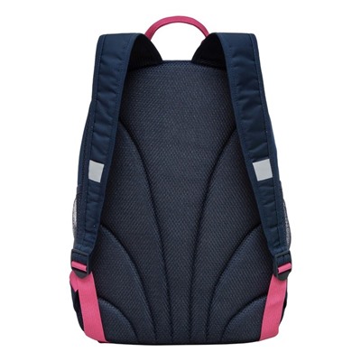Рюкзак школьный, 38 х 28 х 18 см, Grizzly, эргономичная спинка, синий
