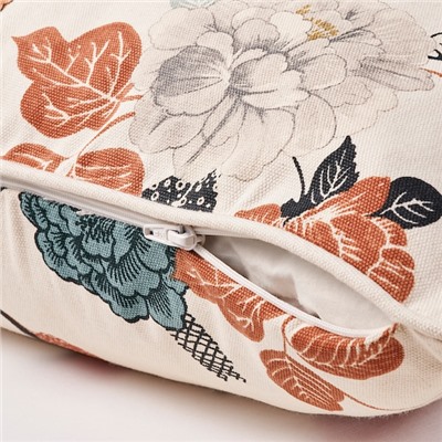 TROLLMAL ТРОЛЛМАЛ, Чехол на подушку, неокрашенный/цветочный орнамент, 50x50 см